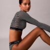 Bralette a maniche lunghe leggermente foderata in cotone e Modal Icon