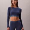 Bralette a maniche lunghe leggermente foderata in cotone Modal Icon