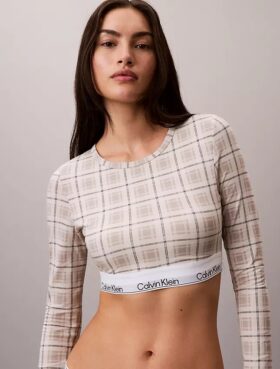 Bralette a maniche lunghe leggermente foderata in cotone Modal Icon