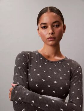 Bralette a maniche lunghe leggermente foderata in cotone Modal Icon
