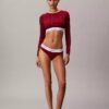 Bralette a maniche lunghe leggermente foderata in cotone Modal Icon