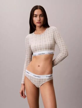 Bralette a maniche lunghe leggermente foderata in cotone Modal Icon