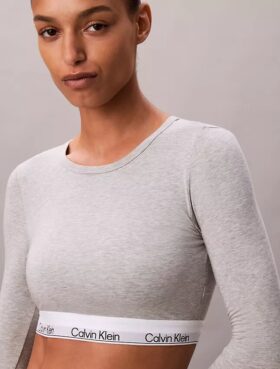 Bralette a maniche lunghe leggermente foderata in cotone Modal Icon