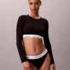 Bralette a maniche lunghe leggermente foderata in cotone Modal Icon