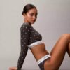 Bralette a maniche lunghe leggermente foderata in cotone Modal Icon