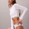 Bralette a maniche lunghe leggermente foderata in cotone Modal Icon