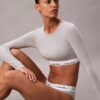 Bralette a maniche lunghe leggermente foderata in cotone Modal Icon