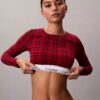 Bralette a maniche lunghe leggermente foderata in cotone Modal Icon