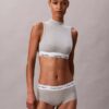Bralette con collo alto leggermente foderata in cotone e Modal Icon