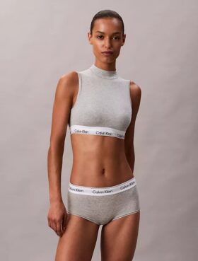 Bralette con collo alto leggermente foderata in cotone e Modal Icon