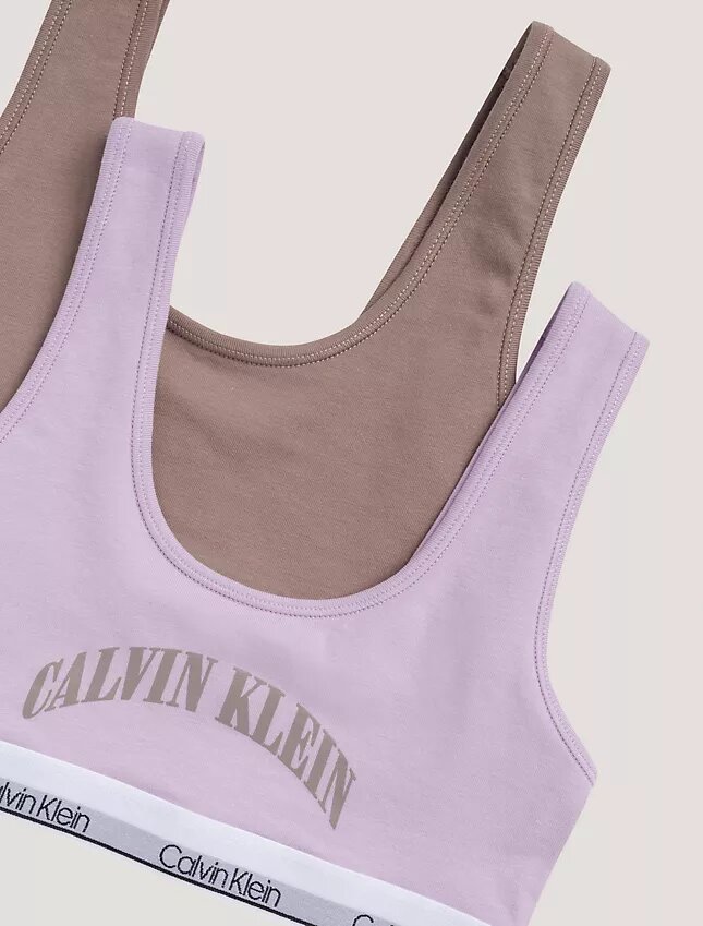 Bralette con grafica del logo ad arco, confezione da 2 Bralette con grafica del logo ad arco, confezione da 2