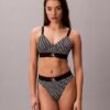 Bralette elasticizzata in Microfiber con Monogram grafico e leggera fodera Bralette elasticizzata in Microfiber con Monogram grafico e leggera fodera