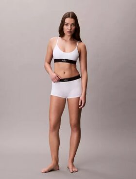 Bralette elasticizzata in Microfiber con Monogram grafico, Unlined