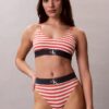 Bralette elasticizzata in Microfiber con Monogram grafico, Unlined Bralette elasticizzata in Microfiber con Monogram grafico, Unlined