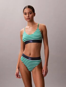 Bralette elasticizzata in Microfiber con Monogram grafico, Unlined