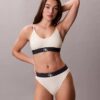 Bralette elasticizzata in Microfiber con Monogram grafico, Unlined