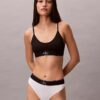 Bralette elasticizzata in Microfiber con Monogram grafico, Unlined