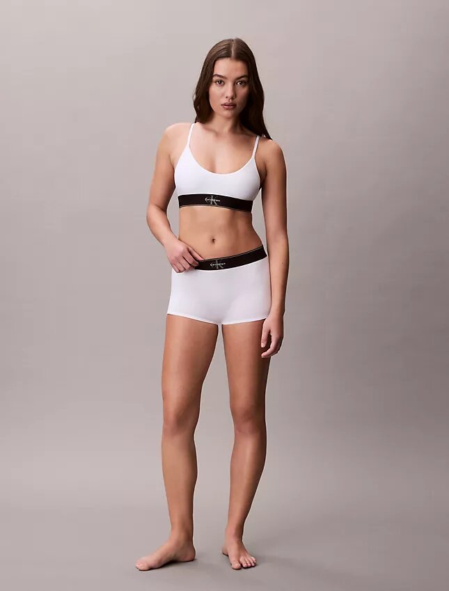 Bralette elasticizzata in Microfiber con Monogram grafico, Unlined Bralette elasticizzata in Microfiber con Monogram grafico, Unlined
