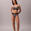 Bralette elasticizzata in Microfiber con Monogram grafico, Unlined Bralette elasticizzata in Microfiber con Monogram grafico, Unlined