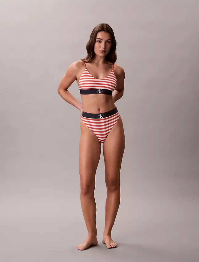 Bralette elasticizzata in Microfiber con Monogram grafico, Unlined Bralette elasticizzata in Microfiber con Monogram grafico, Unlined