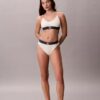 Bralette elasticizzata in Microfiber con Monogram grafico, Unlined