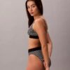 Bralette elasticizzata in Microfiber con Monogram grafico, Unlined Bralette elasticizzata in Microfiber con Monogram grafico, Unlined