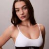 Bralette elasticizzata in Microfiber con Monogram grafico, Unlined Bralette elasticizzata in Microfiber con Monogram grafico, Unlined