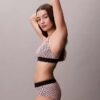 Bralette elasticizzata in Microfiber con Monogram grafico, Unlined Bralette elasticizzata in Microfiber con Monogram grafico, Unlined