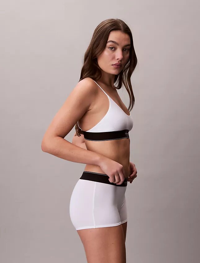 Bralette elasticizzata in Microfiber con Monogram grafico, Unlined Bralette elasticizzata in Microfiber con Monogram grafico, Unlined
