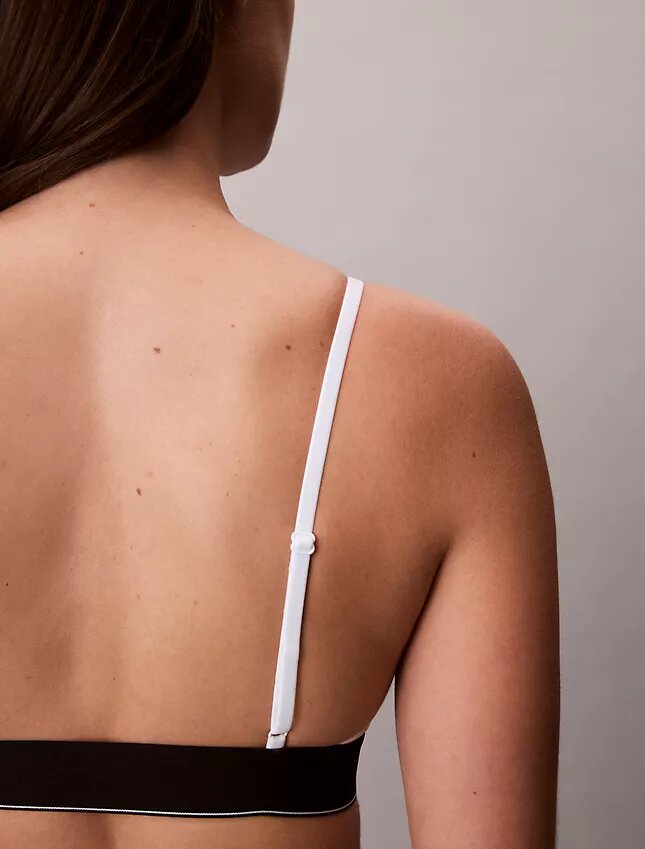 Bralette elasticizzata in Microfiber con Monogram grafico, Unlined Bralette elasticizzata in Microfiber con Monogram grafico, Unlined