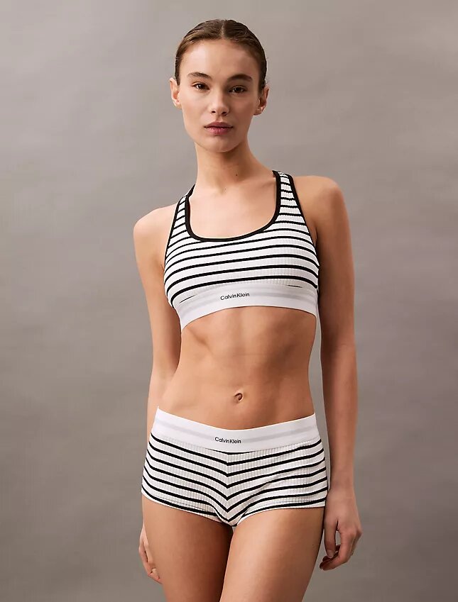 Bralette in cotone Modal elasticizzato a coste, leggermente foderata Bralette in cotone Modal elasticizzato a coste, leggermente foderata