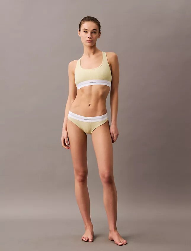 Bralette in cotone Modal elasticizzato a coste, leggermente foderata Bralette in cotone Modal elasticizzato a coste, leggermente foderata