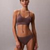 Bralette senza cuciture in microfibra a costine, leggermente imbottita Bralette senza cuciture in microfibra a costine, leggermente imbottita