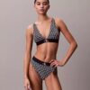 Bralette triangolare elasticizzata in Microfiber con Monogram grafico e leggera fodera Bralette triangolare elasticizzata in Microfiber con Monogram grafico e leggera fodera