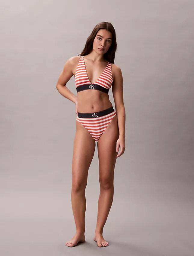 Bralette triangolare elasticizzata in Microfiber con Monogram grafico e leggera fodera Bralette triangolare elasticizzata in Microfiber con Monogram grafico e leggera fodera
