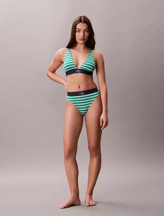 Bralette triangolare elasticizzata in Microfiber con Monogram grafico e leggera fodera Bralette triangolare elasticizzata in Microfiber con Monogram grafico e leggera fodera