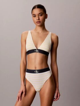 Bralette triangolare elasticizzata in Microfiber con Monogram grafico e leggera fodera Bralette triangolare elasticizzata in Microfiber con Monogram grafico e leggera fodera