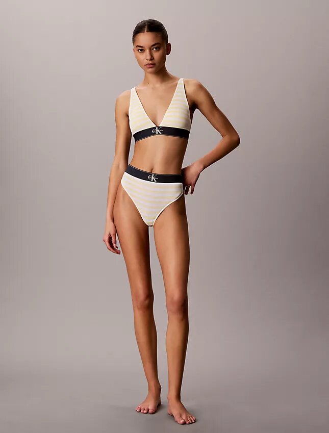 Bralette triangolare elasticizzata in Microfiber con Monogram grafico e leggera fodera Bralette triangolare elasticizzata in Microfiber con Monogram grafico e leggera fodera