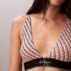 Bralette triangolare elasticizzata in Microfiber con Monogram grafico e leggera fodera Bralette triangolare elasticizzata in Microfiber con Monogram grafico e leggera fodera