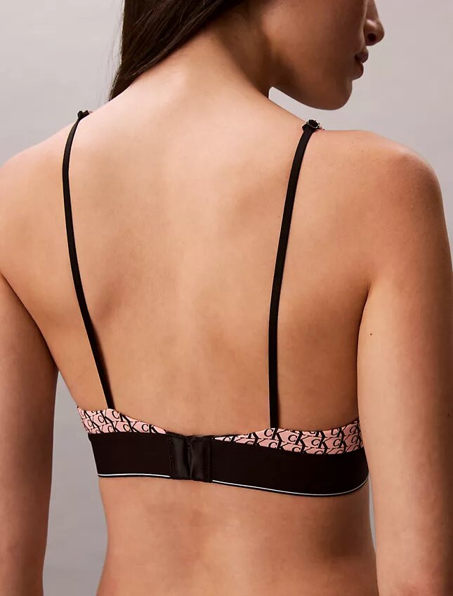 Bralette triangolare elasticizzata in Microfiber con Monogram grafico e leggera fodera Bralette triangolare elasticizzata in Microfiber con Monogram grafico e leggera fodera
