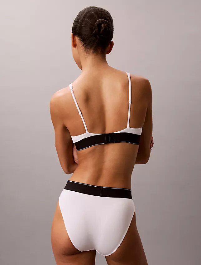 Bralette triangolare elasticizzata in Microfiber con Monogram grafico e leggera fodera Bralette triangolare elasticizzata in Microfiber con Monogram grafico e leggera fodera