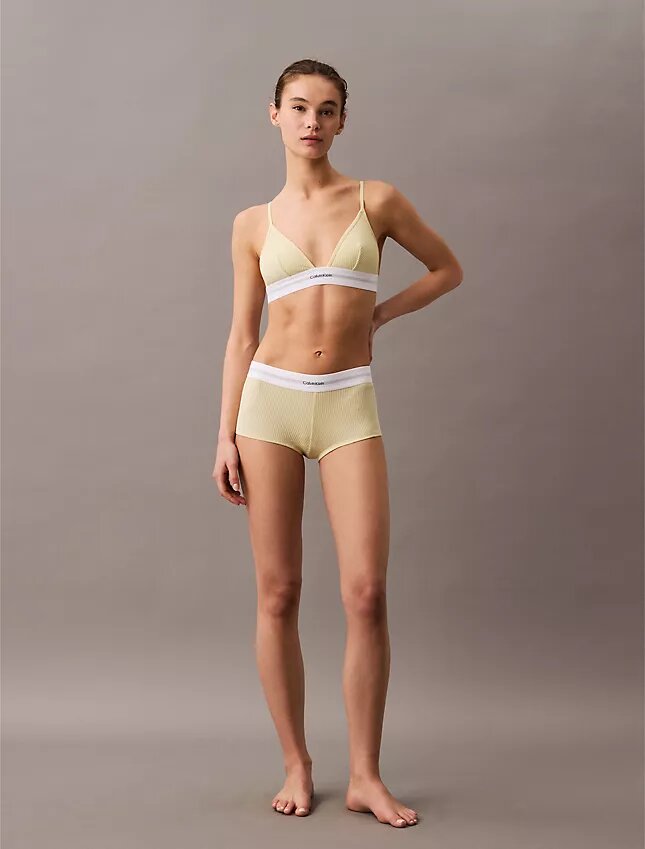 Bralette triangolare Unlined in cotone Modal elasticizzato a costine Bralette triangolare Unlined in cotone Modal elasticizzato a costine
