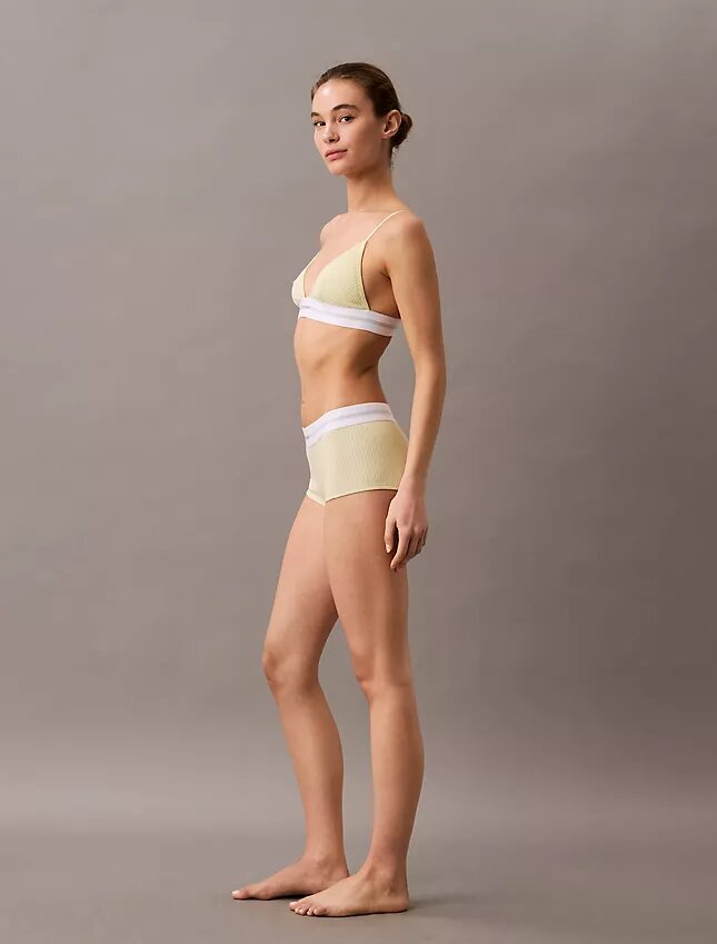 Bralette triangolare Unlined in cotone Modal elasticizzato a costine Bralette triangolare Unlined in cotone Modal elasticizzato a costine