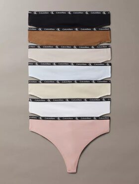 Calvin Klein 1996 Cotton Stretch Thong, confezione da 7