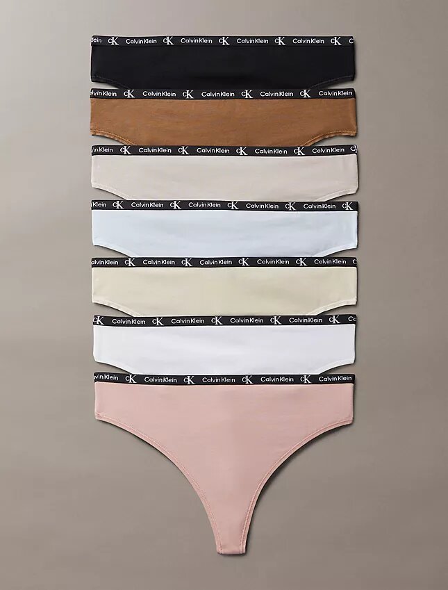 Calvin Klein 1996 Cotton Stretch Thong, confezione da 7 Calvin Klein 1996 Cotton Stretch Thong, confezione da 7