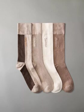 Calze eleganti a blocchi di colore, confezione da 4