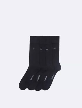 Calze eleganti con logo in maglia piatta, confezione da 4