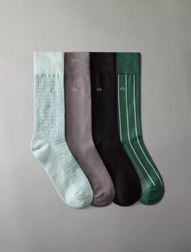 Calze eleganti in cotone pettinato, confezione da 4