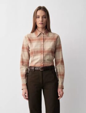 Camicia a quadri con bottoni Scarlett