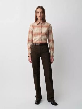 Camicia a quadri con bottoni Scarlett